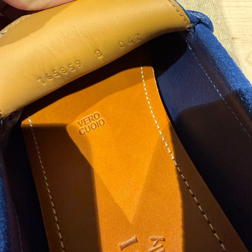 NWT Gucci Royal Blue Suede Mens Driver with Horsebit Shoes Size 8 FULL SET - Picture 6 of 10